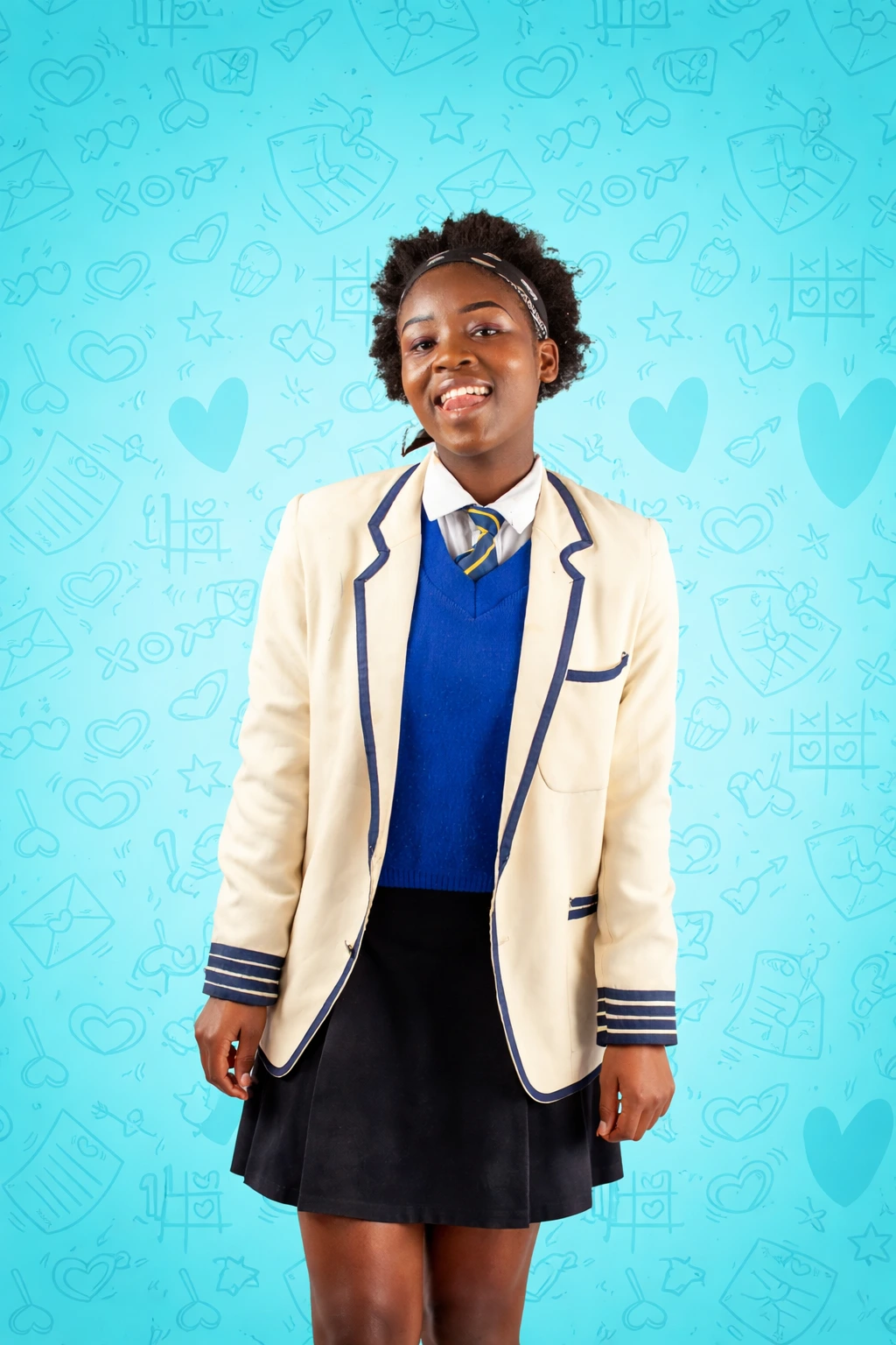 High school girl in uniform portrait